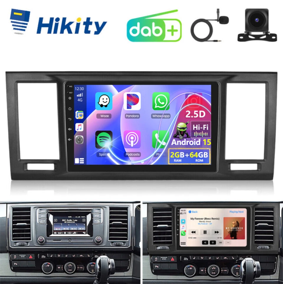 DAB+ 2+64G 9" CarPlay Android 15 Radio Für VW T6 Transporter Multivan California - Bild 1 von 4