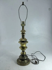 Mid Century Modern MCM Lamp Polished Brass Antiqued 30” Tall 3way - Picture 1 of 9
