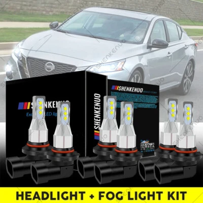 para For 2007-2018 Nissan Altima Combo LED faro alto bajo +kit de luz antiniebla - Image 1 of 4