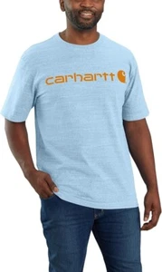 Carhartt Men's Short Sleeve Loose Fit Logo Graphic T-Shirt Moonstone, Size M - Picture 1 of 2