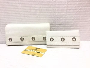 NWOT Domani Leather Wallet matching Key Holder,lot of 2,white leather wallet - Picture 1 of 7