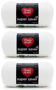 Red Heart Super Saver White Yarn - 3 Pack of 198g/7oz - Acrylic - 4 Medium Wo... - Picture 1 of 11