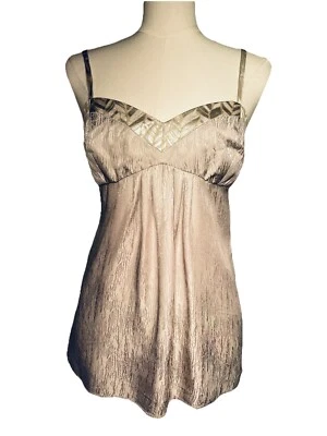 Trina Turk Babydoll Y2K SILK Women’s Top Size 8 Festival holidays Romantic glam  - Image 1 of 4