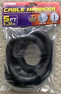 Prime CABLE MANAGER - 5ft x 1" Flexible Wire Cord Protector, Black PBCM0001, New - Picture 1 of 4