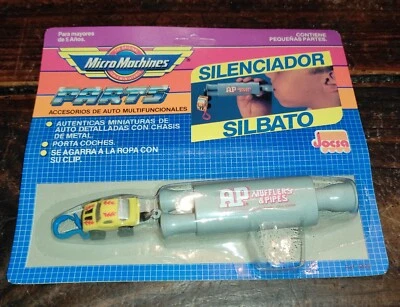 VINTAGE ULTRA RARO MICRO MÁQUINAS ARGENTINA SILENCIADOR APITO GALOOB MOC - Imagem 1 de 4