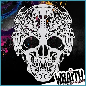 Cyberpunk Totenkopf #1 - Wiederverwendbare Airbrush Schablone Vorlage - Bild 1 von 4