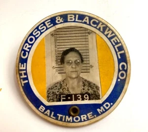 Vintage The Crosse & Blackwell Co. Baltimore MD F-139 Mitarbeiter Abzeichen ID Pin - Bild 1 von 2