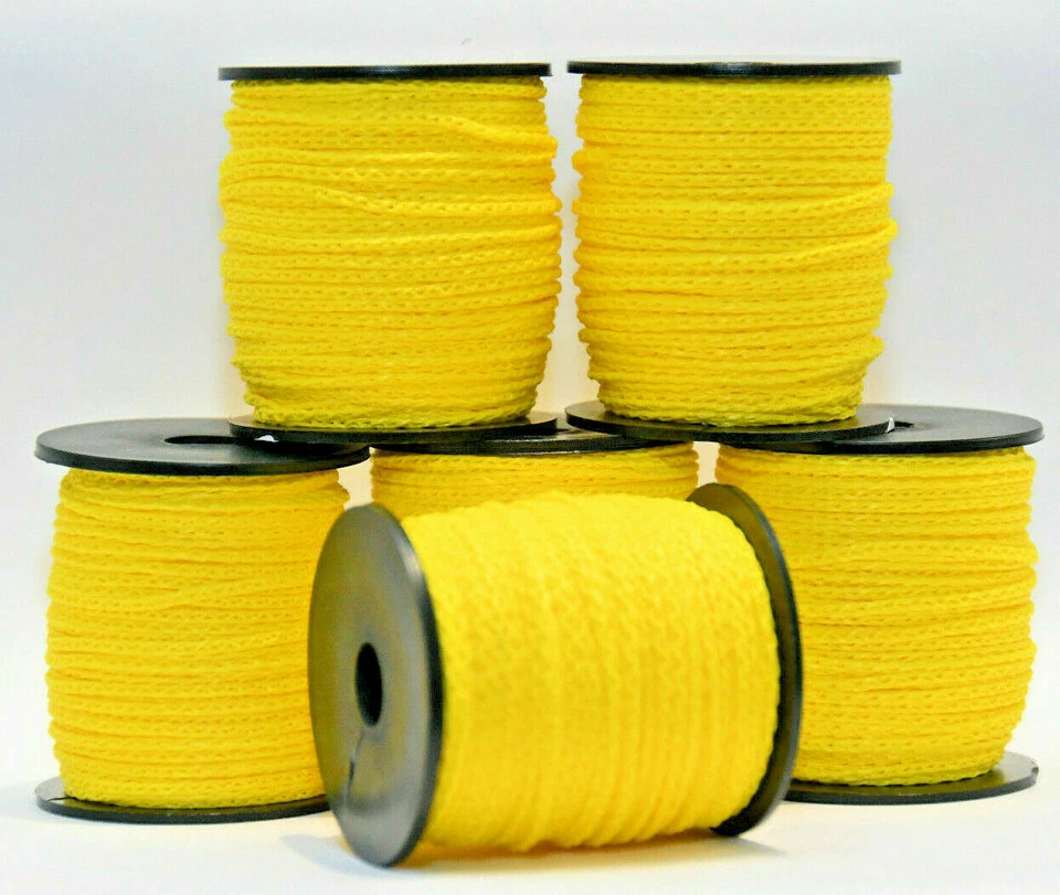 3x100m Yellow Builders Line Building Brick Laying Measuring Masonry Rope String - Image 1 of 1