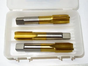 3 pcs VERMONT 1/2-14 NPSC 4 Flutes TiN Coated Extra Length Pipe Taps USA - Picture 1 of 2