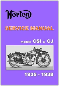 NORTON Workshop Manual CS1 & CJ ohc 1935 1936 1937 & 1938 Owners Service - Picture 1 of 5