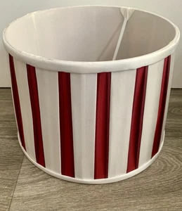Laura Ashley Maroon And Cream Lampshade 9”w Top X 7”height X 10” W Bottom - Picture 1 of 6