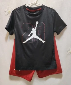 Air Jordan Dri-Fit Boys 4-5 Yr Black Red Outfit Jumpman Basketball NBA Athletic - Picture 1 of 17