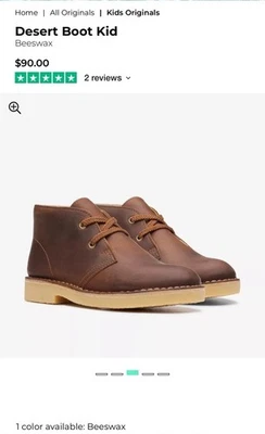 Clarks Originals Leather Desert Boot Kids Beeswax Size 5.5M - Image 1 of 4