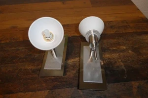 2 Wandleuchten bzw. Deckenstrahler weißes Glas & Edelstahl - Bild 1 von 3
