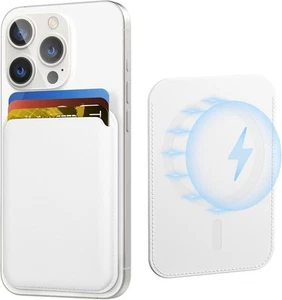 Magnetic Wallet for iPhone, Leather Phone Mag RFID, 3 White  - Zdjęcie 1 z 6
