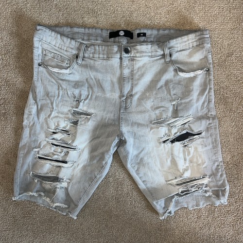 Jordan Craig pantaloncino jeans uomo grigio invecchiato strappato taglia 44 (cucitura interna 12")