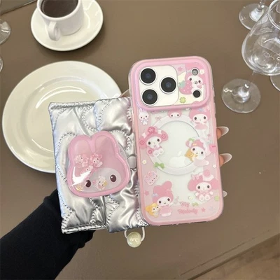 Lindo soporte seguro Melody Bunny rosa Mag + funda para iPhone 17 Pro Max 16 15 14 Foto 1 de 4