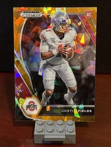 2021 Prizm Draft Picks Justin Fields Rookie Orange Cracked Ice # 121 - Bild 1 von 2