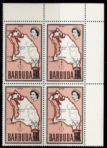 BARBUDA QEII SG79b, 20c on ½c SURCH DOUBLE BLOCK x4, NH MINT. Cat £220. - Picture 1 of 1