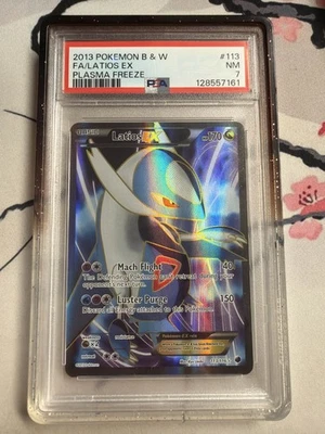 2013 POKEMON BLACK & WHITEPLASMA FREEZE #113 FULL ART/LATIOS EX PSA 7 - Image 1 of 2