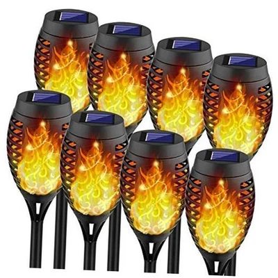  Solar Lights Outdoor Solar Torch Light with Flickering Flame, 8Pack Orange - Image 1 of 4