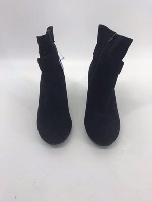 Laura Ashley Sz 8.5 Preowned Womens Black Ankle Faux Suede 3" Heel EUC - Image 1 of 4