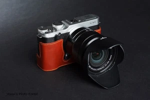 Funda Bolso de Cuero Real Genuino Media Cámara para FUJIFILM X-M1 XM1 X-A1 X-A2 - Imagen 1 de 6