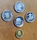 Vtg Franklin Mint Silver Miniature Coin Lot ×5 - 1796 Draped Bust Half 1834 Gold