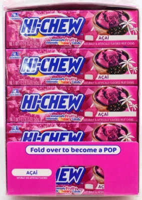 Caramelos para masticar frutas de acai Hi-Chew 15 paquetes caramelos afrutados masticables japoneses 1,65 lb Foto 1 de 4