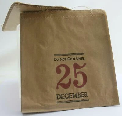 East of India Kraft Bolsas de papel marrón no abren hasta el 25 de diciembre de Navidad