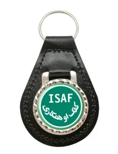 Internationale Sicherheit Assistance Force ( Isaf ) Leder Schlüsselanhänger - Picture 1 of 2
