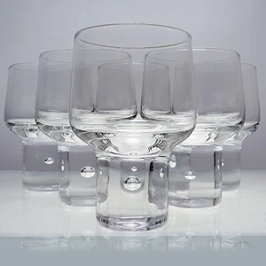 Glass Cordial Glasses Trapped Bubble Stem Set of 6 - 4" Tall 4 Oz. Scandinavian - Picture 1 of 7