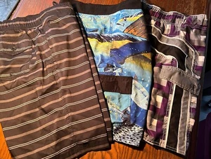 3 PAIRS Size Medium Swim Pants, Cargo & Board Short Trunks - Picture 1 of 8