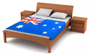 Fuzzy Flags™ Australia Flag Fleece Blanket 80" x 50" Oversized Australian Throw - Picture 1 of 2