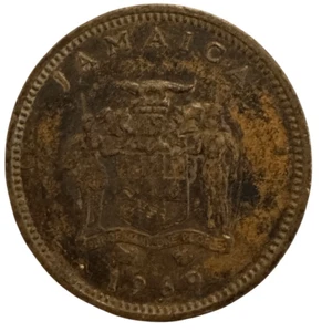1969 JAMAICA 1 ONE CENT BRONZE COIN KM# 45 - Picture 1 of 9