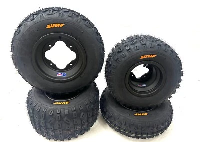 DWT A5 Black Front Rear Rims Wheels Sunf MX Tires YFZ450 Raptor 700 Banshee - Image 1 of 4