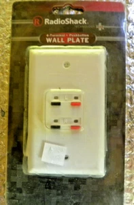 RadioShack 4 terminal pushbutton wall plate, 4000988 Sealed Vintage Old Stock - Picture 1 of 3