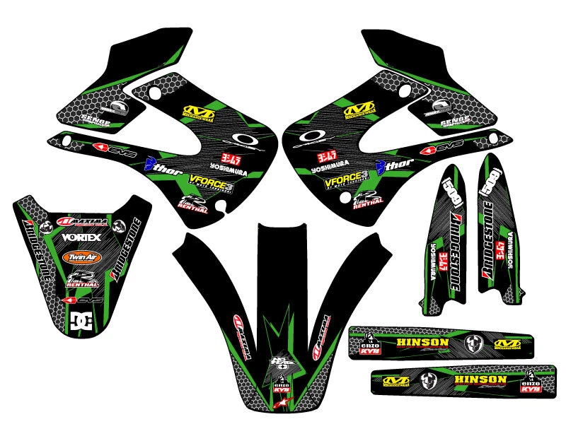 Kit de gráficos 2001-2013 KX 85 PODIUM preto Senge compatível com Kawasaki - Imagem 1 de 1
