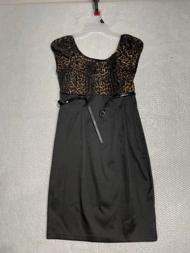 Abito donna ALYX Empire in vita nuovo taglia 10 leopardato e nero con cintura