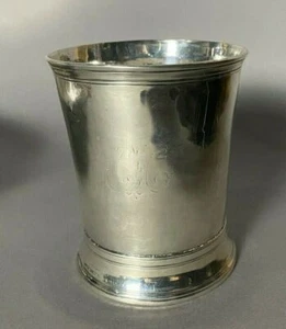 ANTIQUE ENGLISH SILVER MINT JULEP CUP - Picture 1 of 9