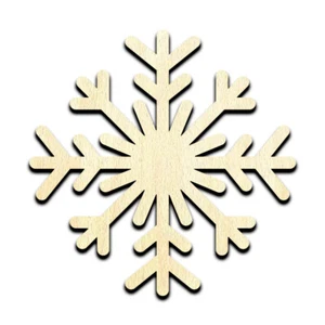 Snowflake 3 Laser Cut Out Unfinished Wood Shape Craft Supply - Picture 1 of 6