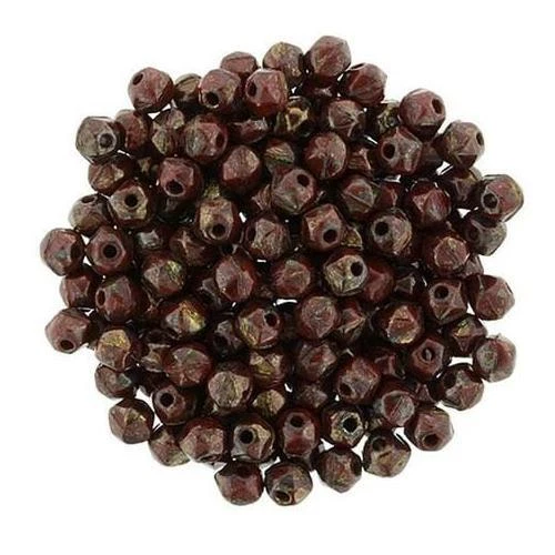 Cuentas de vidrio esmaltado con facetas checas Picasso rojas opacas de 3 mm (50) Foto 1 de 1