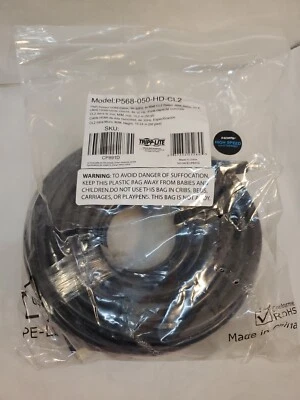 Tripp Lite P568-050-HD-CL2 50ft M/M High-Speed HDMI Cable CL2 Rated Black - Image 1 of 4