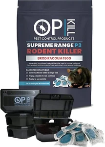 Opkill Supreme Rat Poison & Mouse killer Kit -150G Strongest Bait & 2 Mouse Box - Picture 1 of 6