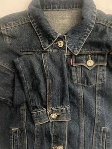 Levi’s Strauss Crystal Button Up 4pockets Jean Jacket Youth XL (16) Dark Blue - Picture 1 of 9
