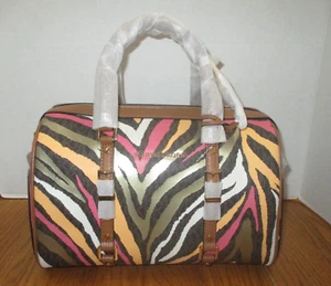 Michael Kors ZEBRA BEDFORD Medium Travel Duffle Satchel Bag - NWT - Picture 1 of 7