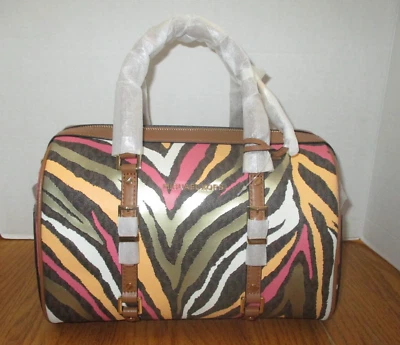 Michael Kors ZEBRA BEDFORD Medium Travel Duffle Satchel Bag - NWT - Image 1 of 4
