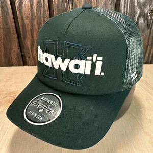 Zephyr Hawaii Rainbow Warriors NCAA Snapback Trucker Hat Cap NWT Golf Logo Green - Picture 1 of 10