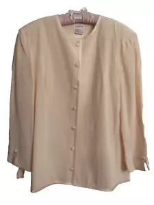 Vintage Neiman Marcus "Chanel" Blazer Oberteil Damen XL 100% Seide Gold Schulterpolster - Bild 1 von 6
