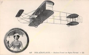 Cpa Aviation Pilot Mrs. Franck Biplane Airplane Farman Edit Ll - Picture 1 of 2
